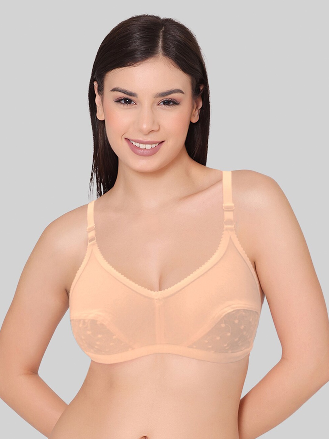 

GROVERSONS Paris Beauty Non Padded Cotton Seamless Non-Wired Bra, Beige