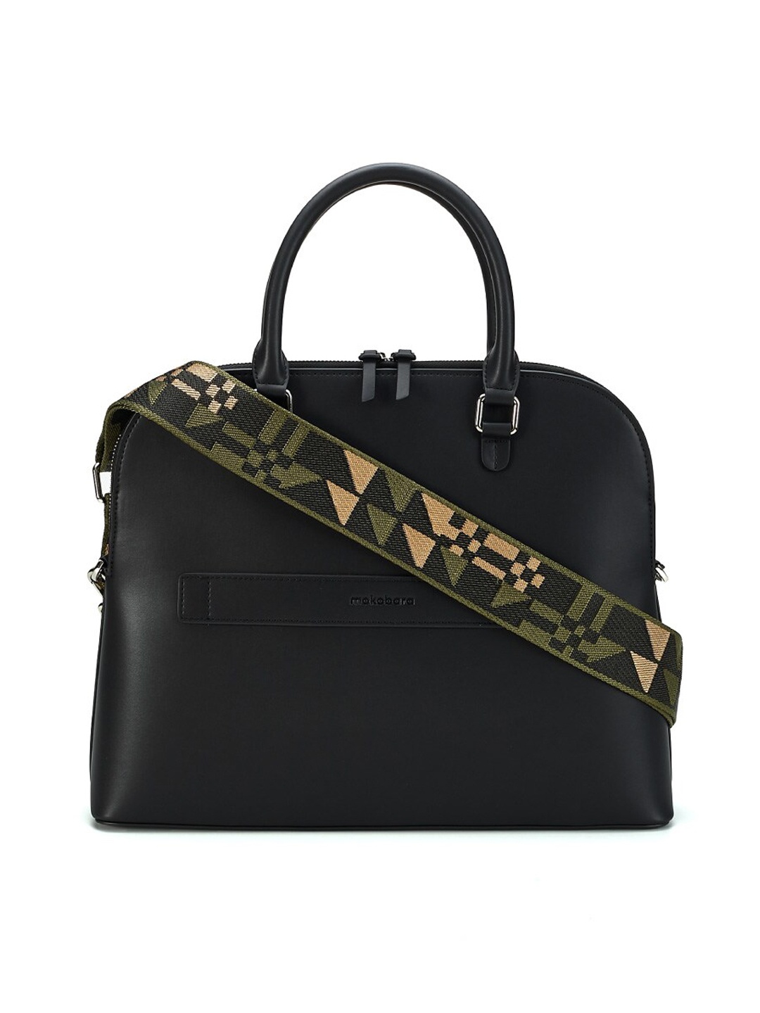 

MOKOBARA Detachable Sling Strap Leather Structured Work Handheld Bag, Black