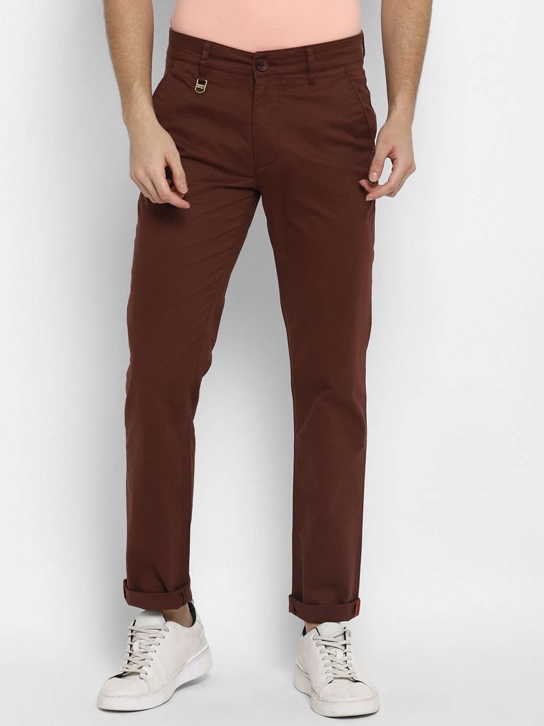 

Red Chief Men Slim Fit Cotton Chinos Trousers, Maroon