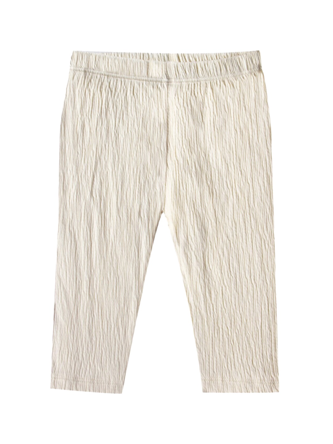 

milou Infant Girls Crushed Pattern Pure Cotton Legging, White