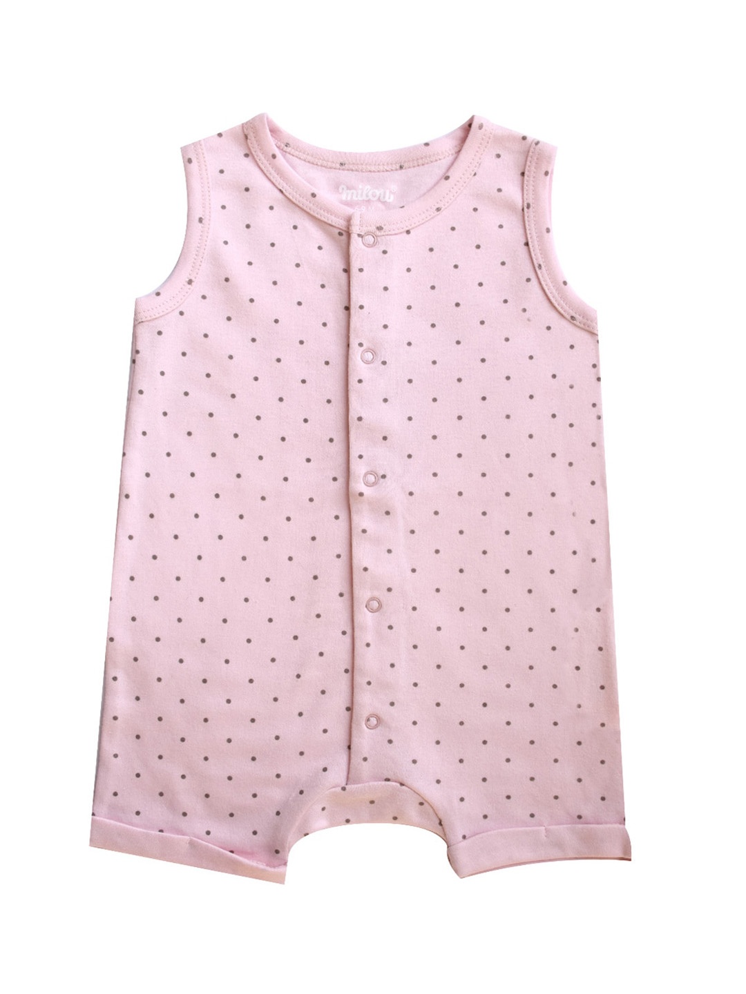 

milou Infants Printed Pure Cotton Romper, Pink
