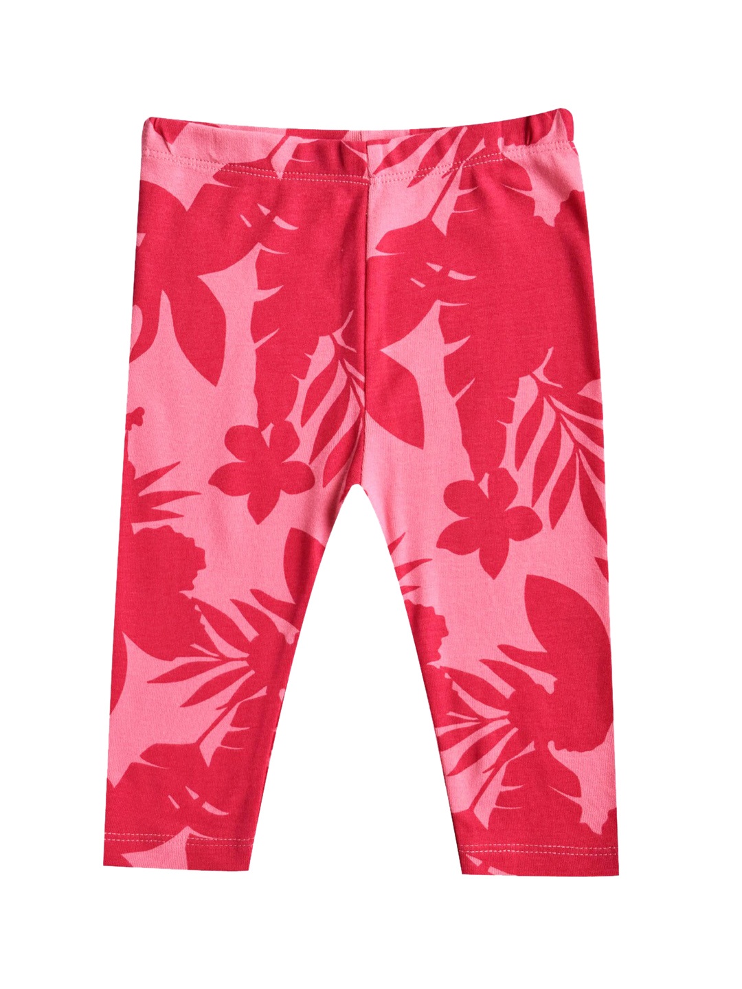 

milou Girls Printed Pure Cotton Ankle-Length Leggings, Pink