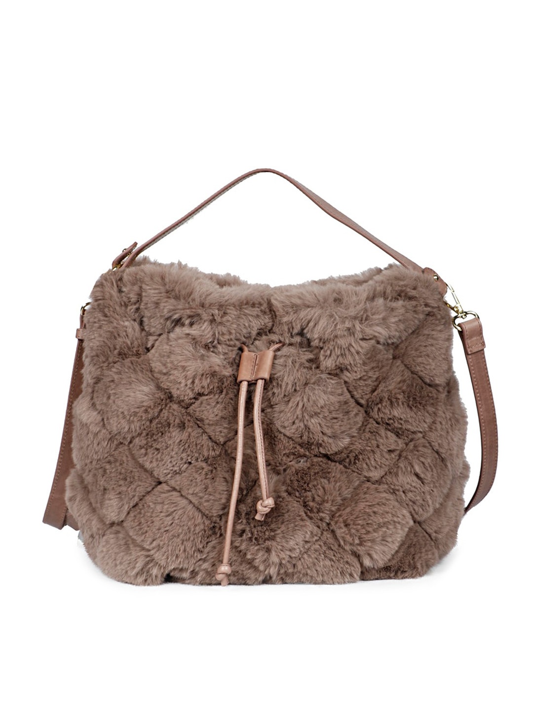 Saint G Leather Oversized Shopper Handheld Bag, Beige