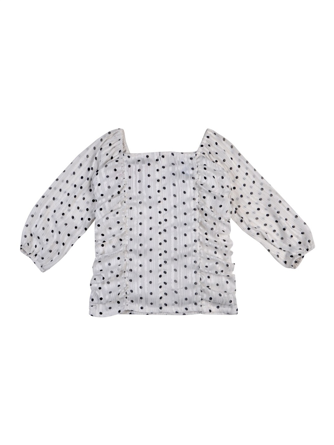 

Gini and Jony Girls Polka Dots Printed Cotton Top, White