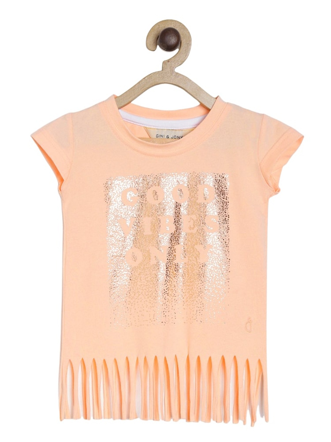 

Gini and Jony Infants Girls Embellished Cotton Top, Peach