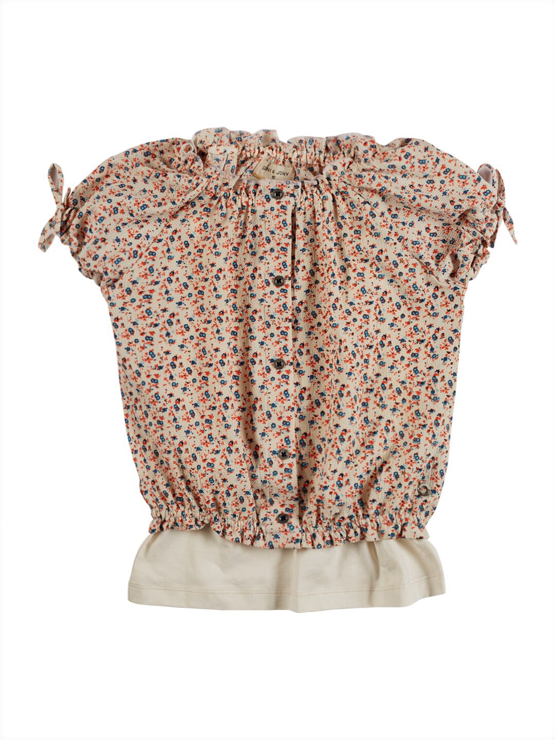 

Gini and Jony Girls Floral Printed Shirt Style Top, Beige