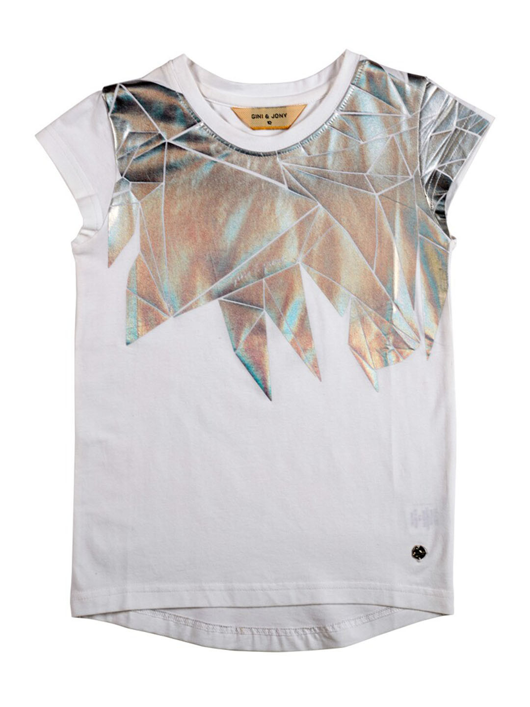 

Gini and Jony Infant Girls Round Neck Geometric Printed Cotton Top, White