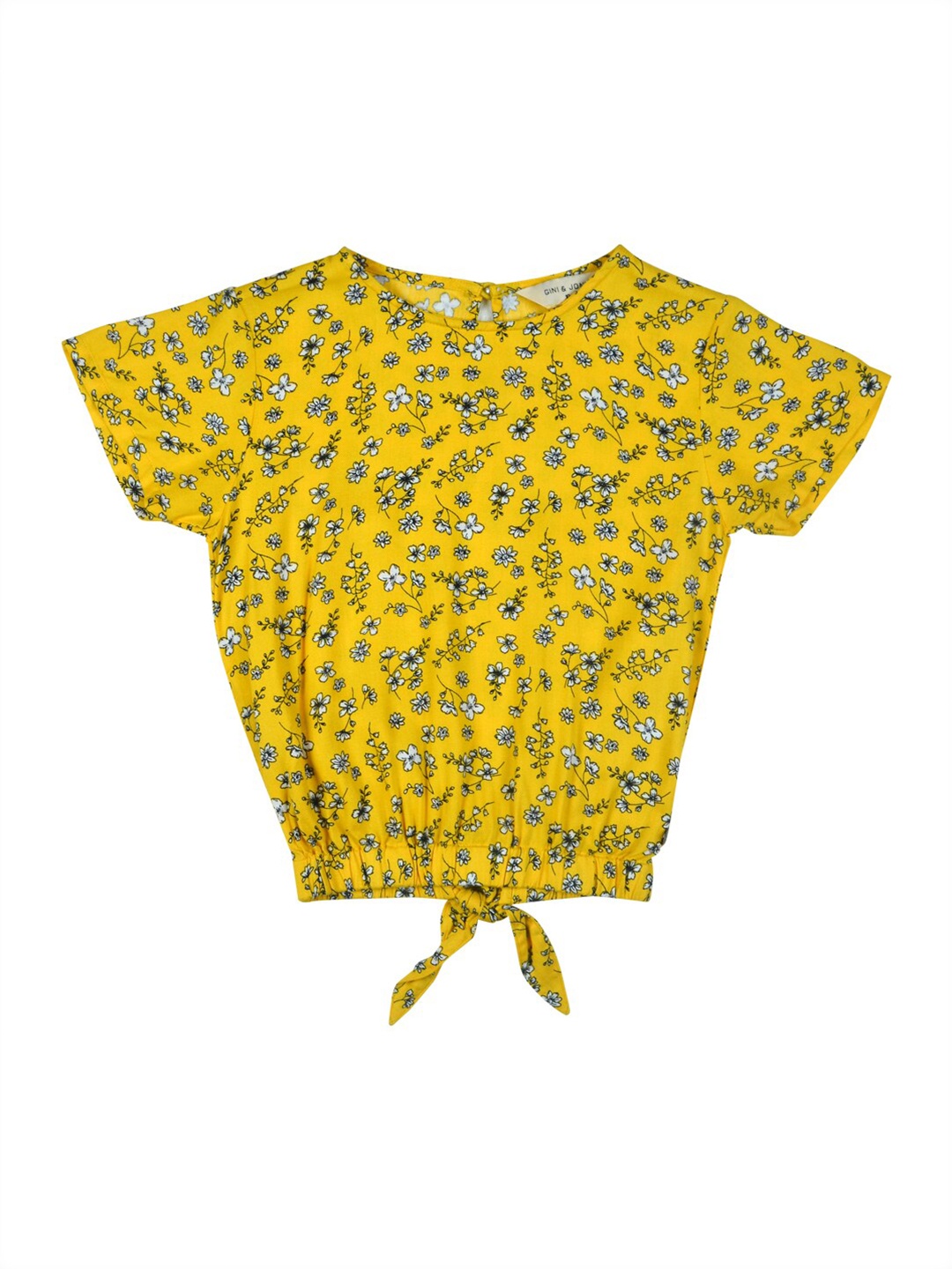 

Gini and Jony Girls Floral Printed Blouson Top, Yellow