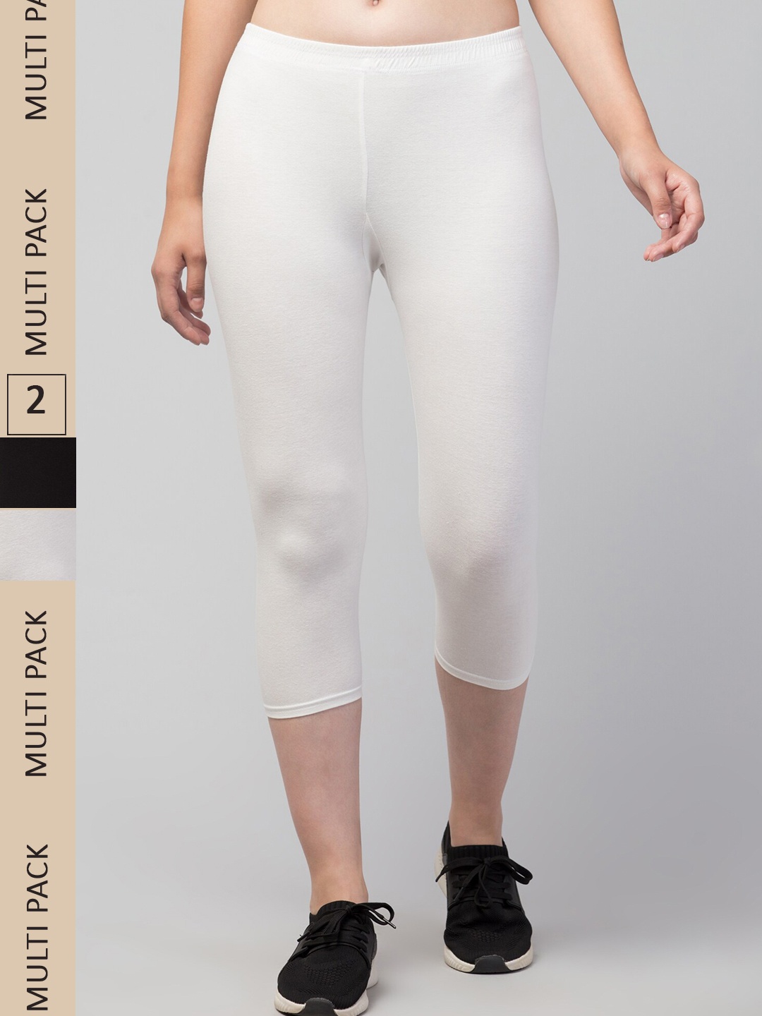 

Apraa & Parma Women Pack Of 2 Skinny Fit Capris, White