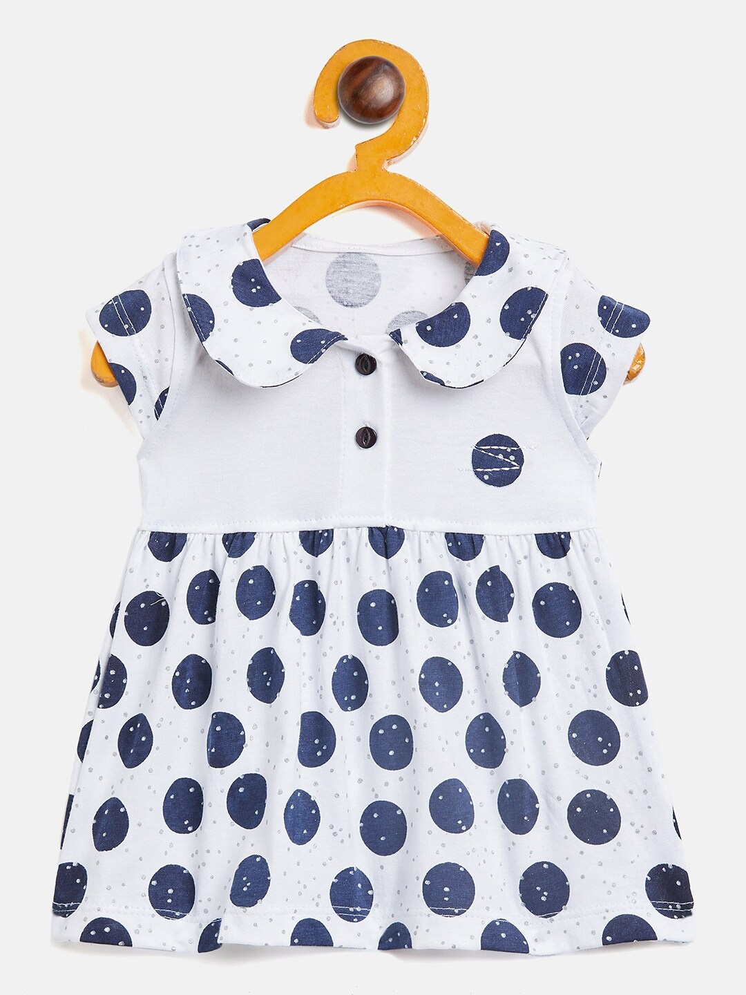 

Camey Infant Girls Conversational Printed Fit & Flare Cotton Dress, White