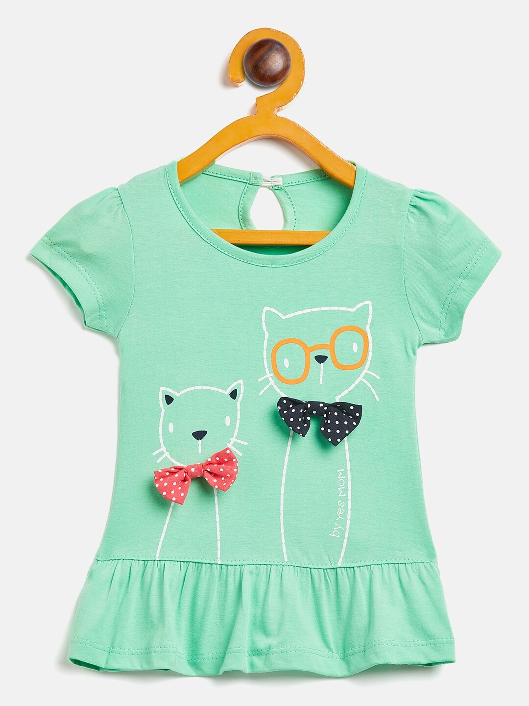 

Camey Infant Girls Printed Cotton Round Neck A-Line Dress, Sea green