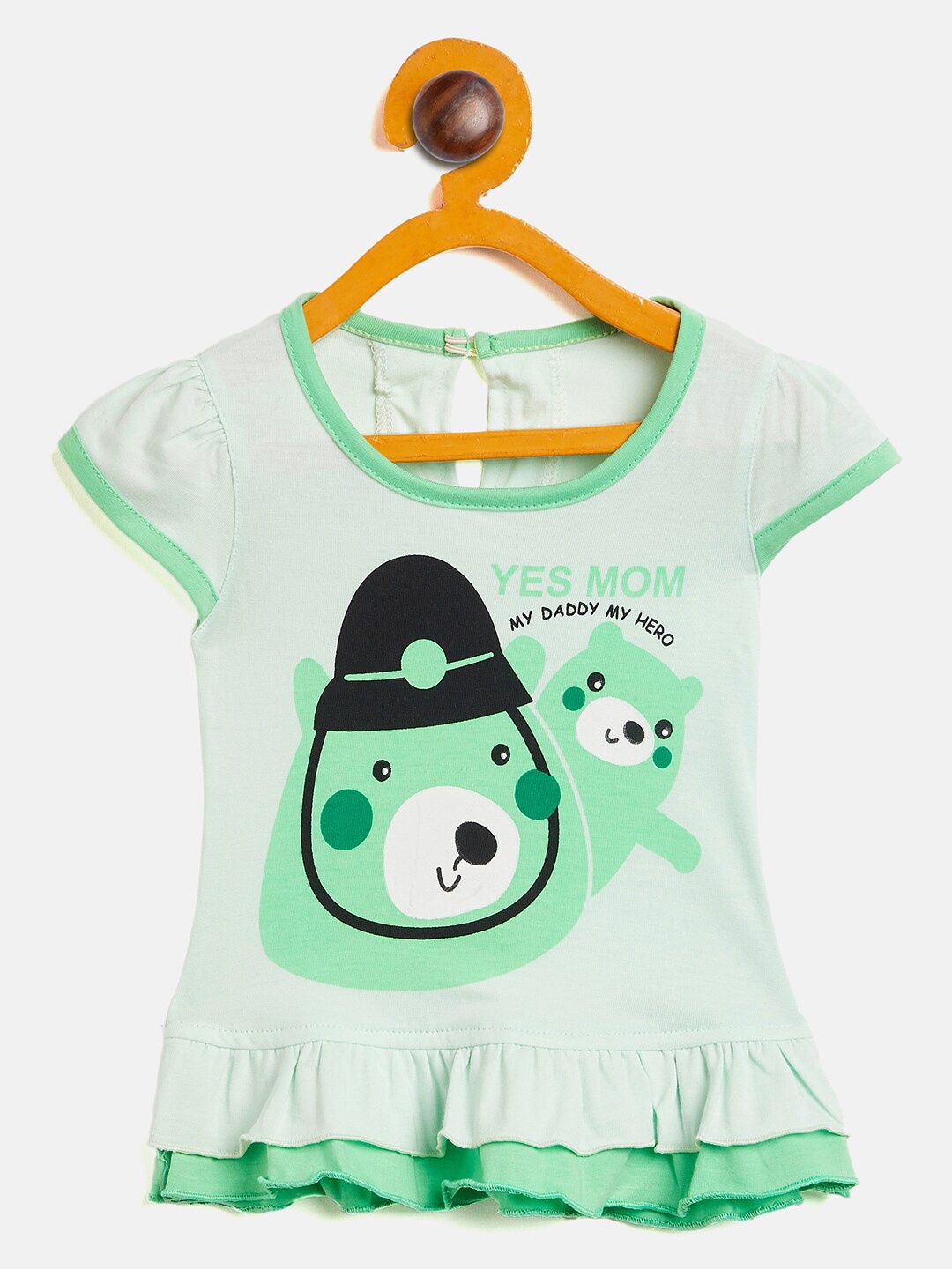 

Camey Infant Girls Graphic Printed Drop-Waist Cotton Dress, Green