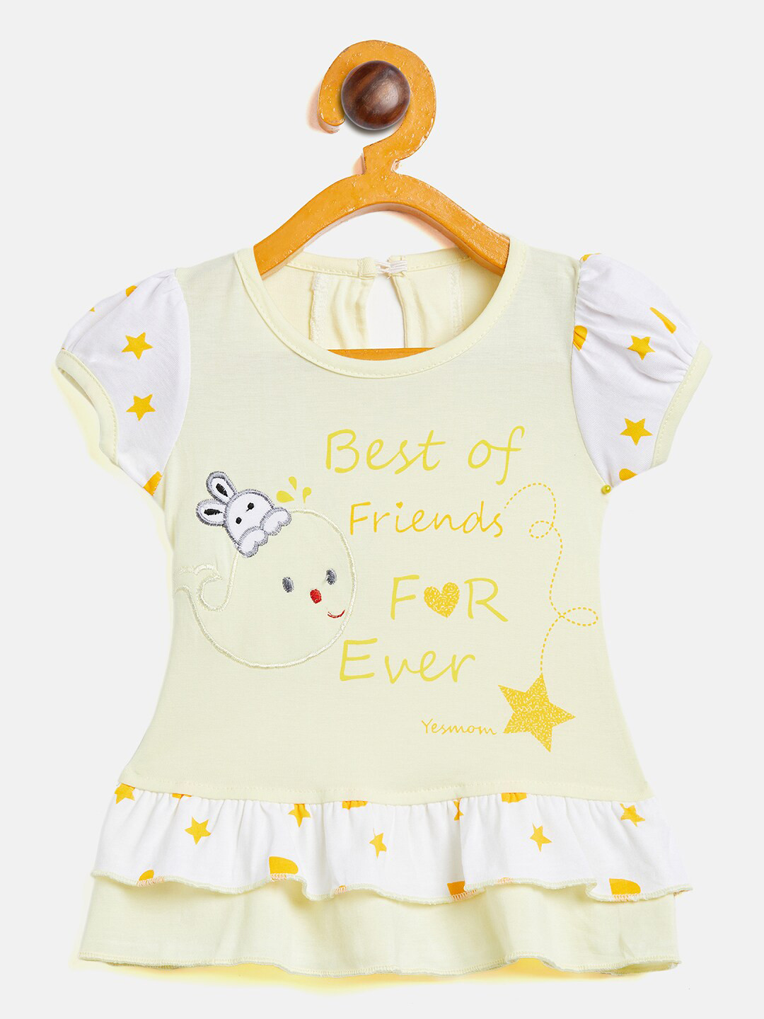 

Camey Girls Printed Cotton A-Line Dress, Yellow
