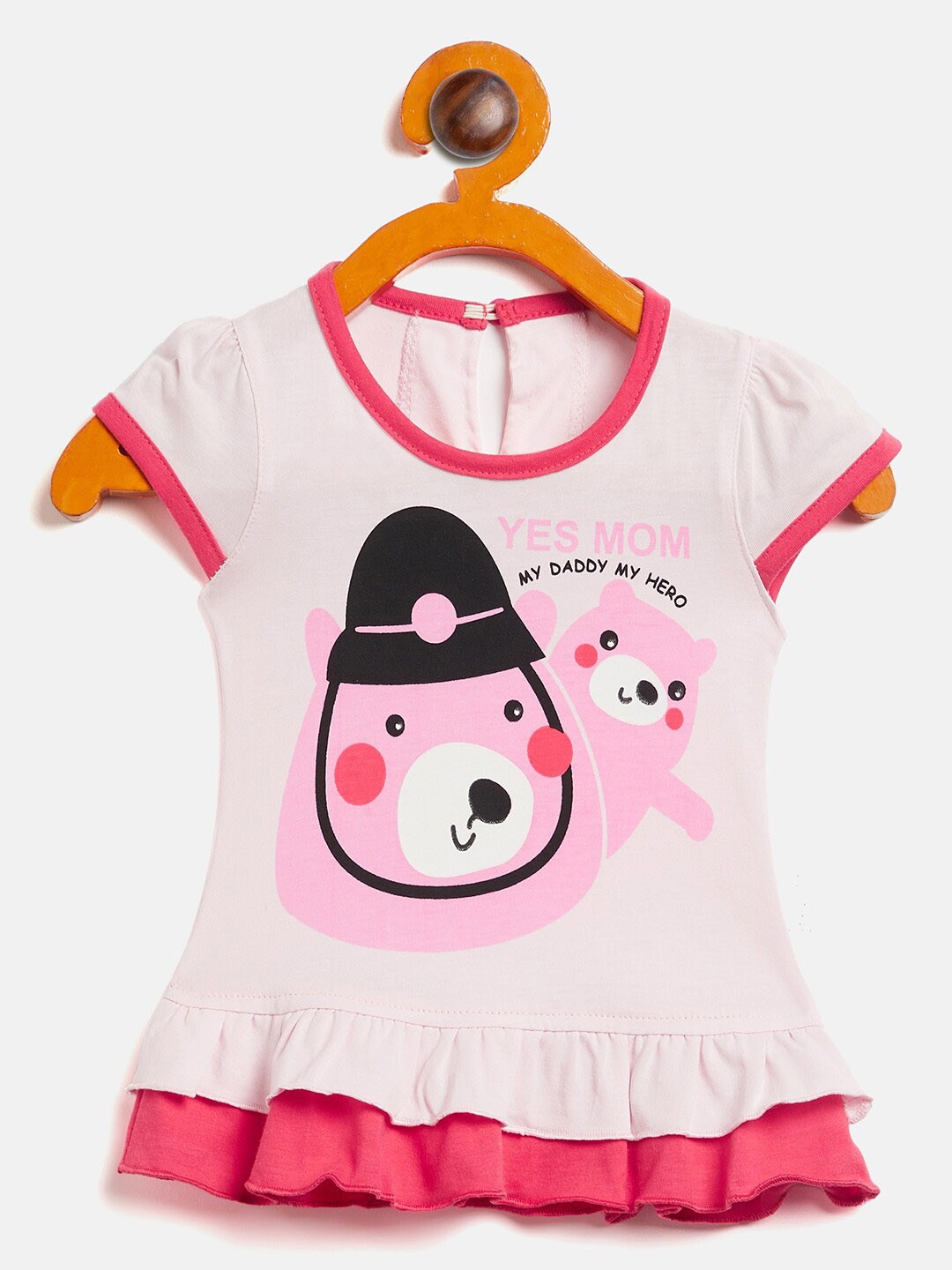 

Camey Girls Printed Cotton A-Line Dress, Pink