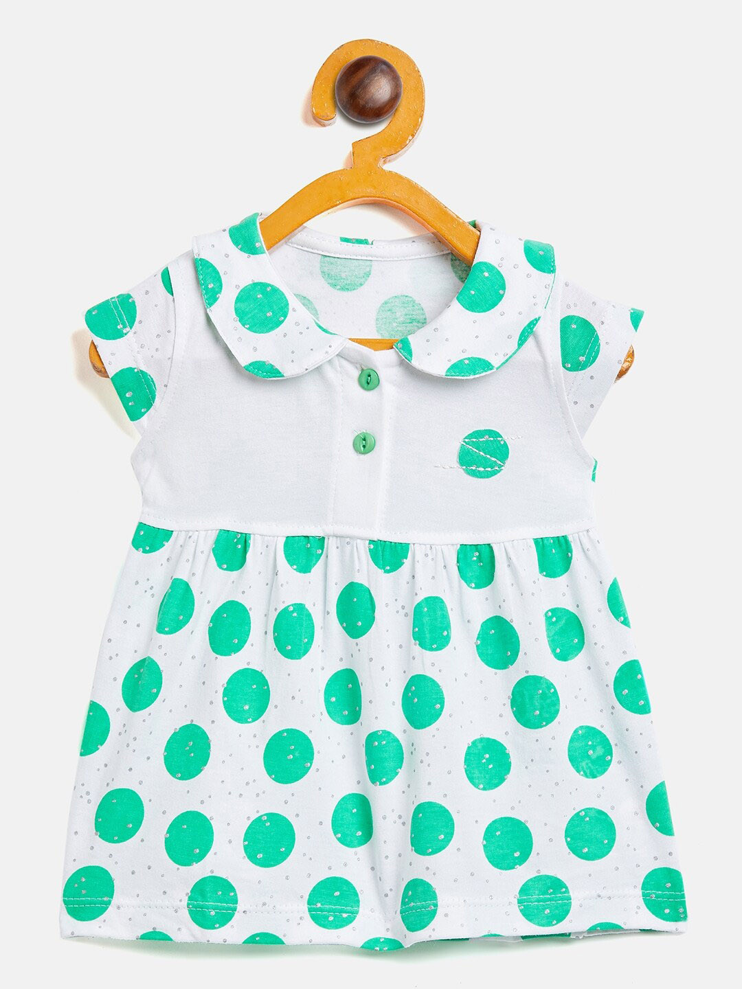 

Camey Girls Printed Cotton A-Line Dress, Green