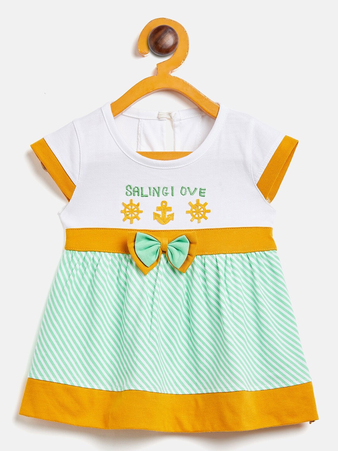 

Camey Girls Printed Cotton A-Line Dress, Orange