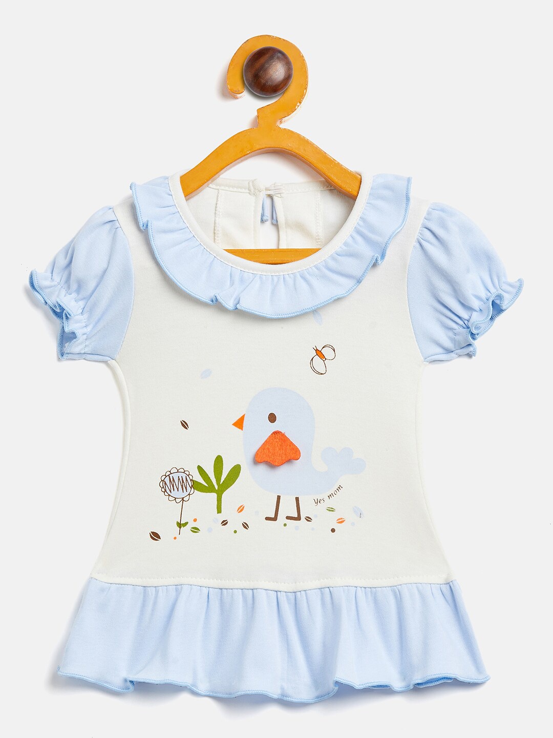 

Camey Girls Printed Cotton A-Line Dress, Blue