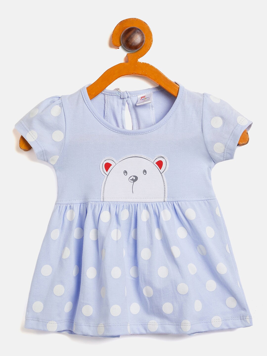 

Camey Girls Printed Cotton A-Line Dress, Blue