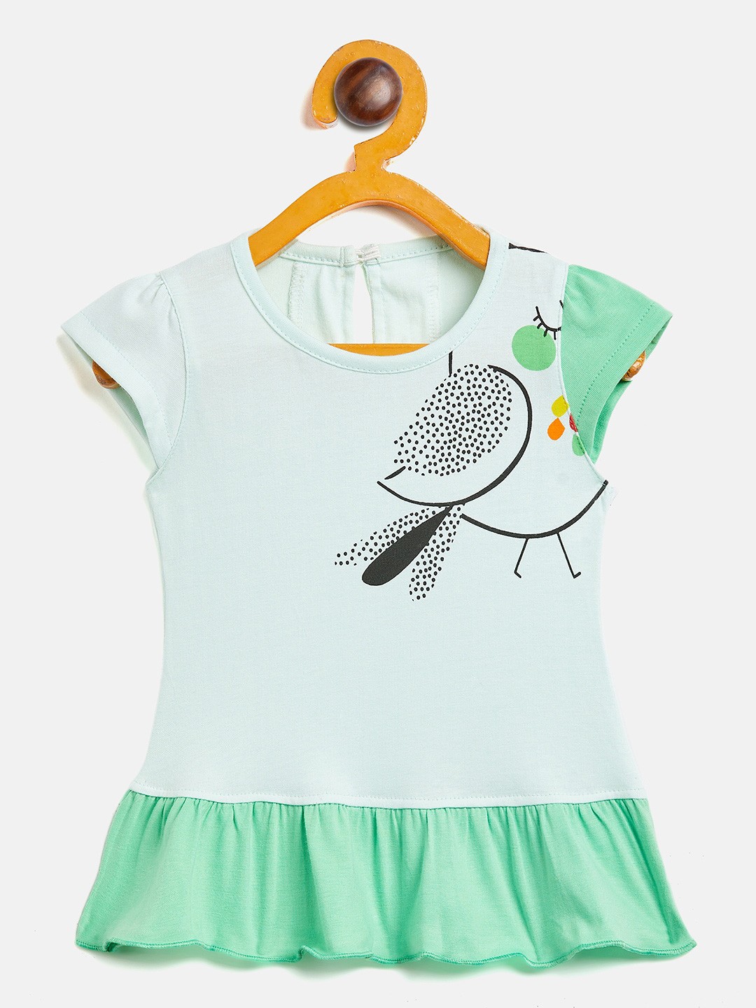 

Camey Infant Girls Graphic Printed Drop-Waist Cotton Dress, Green
