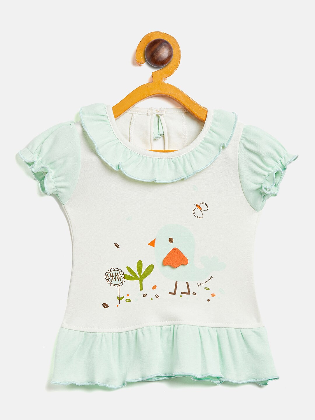 

Camey Infant Girls Green Drop-Waist Cotton Dress