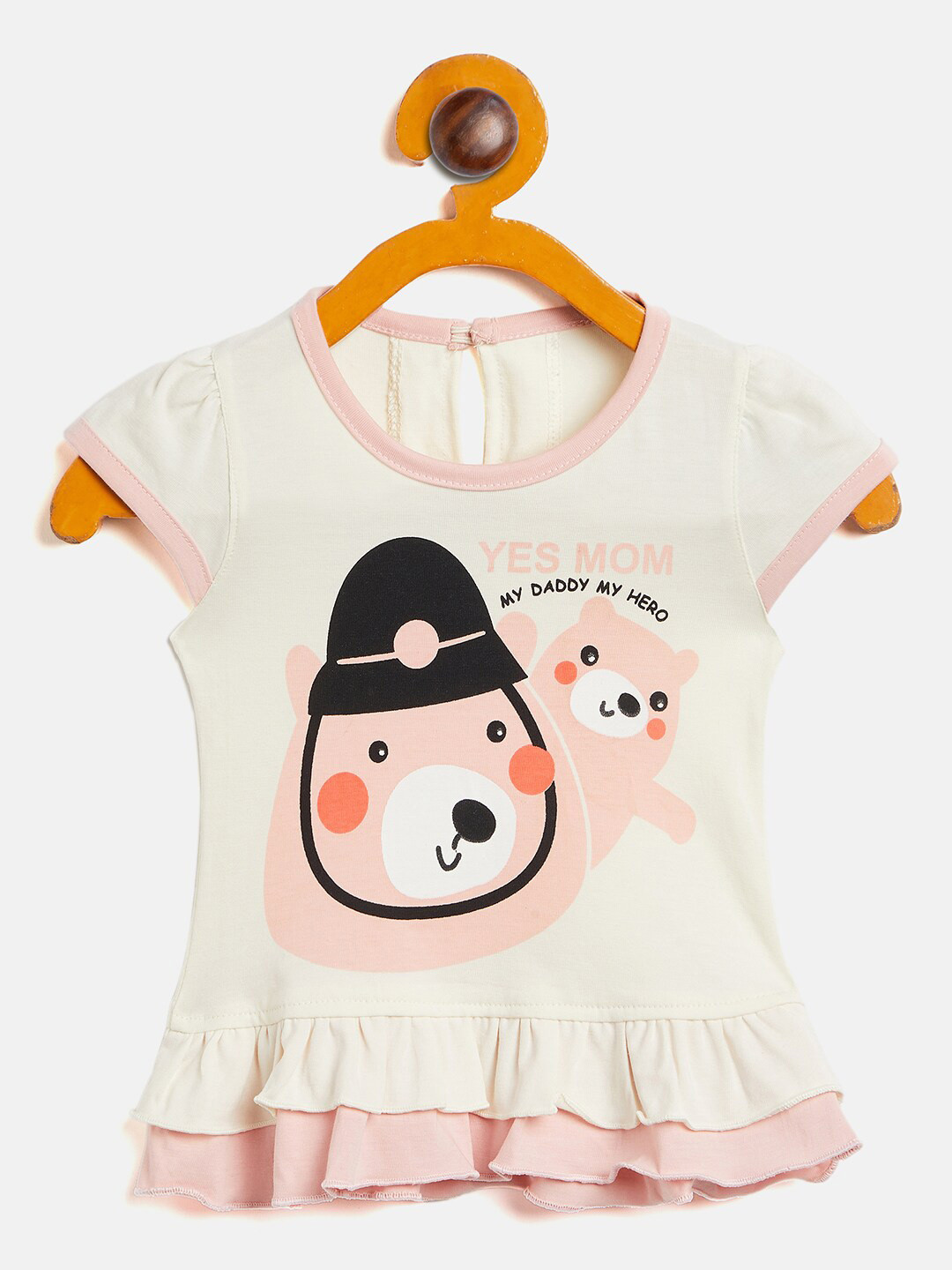 

Camey Infant Girls Graphic Printed Drop-Waist Cotton Dress, Off white
