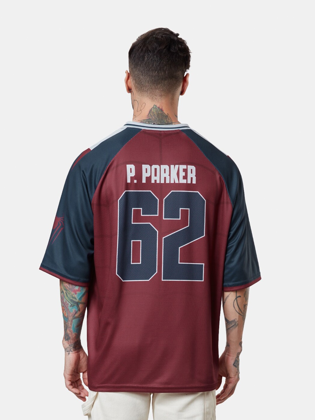 

The Souled Store Graphic Printed Loose Fit Oversized T-Shirt, Maroon