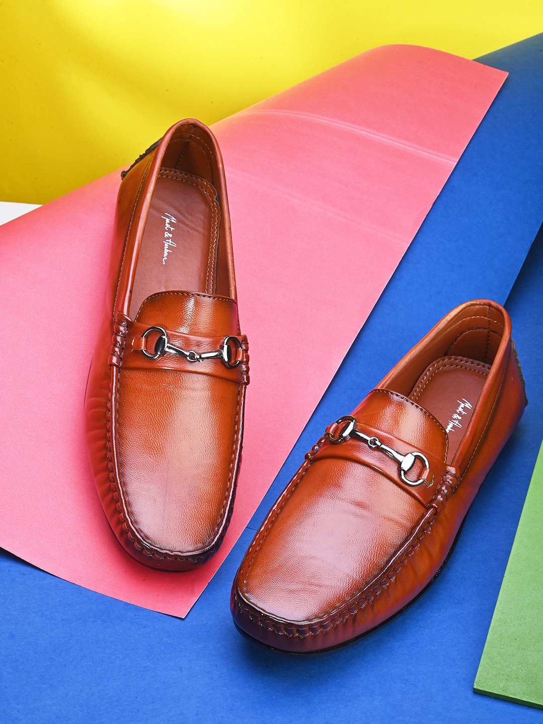 

Mast & Harbour Men Comfort Insole Horsebit Loafers, Tan