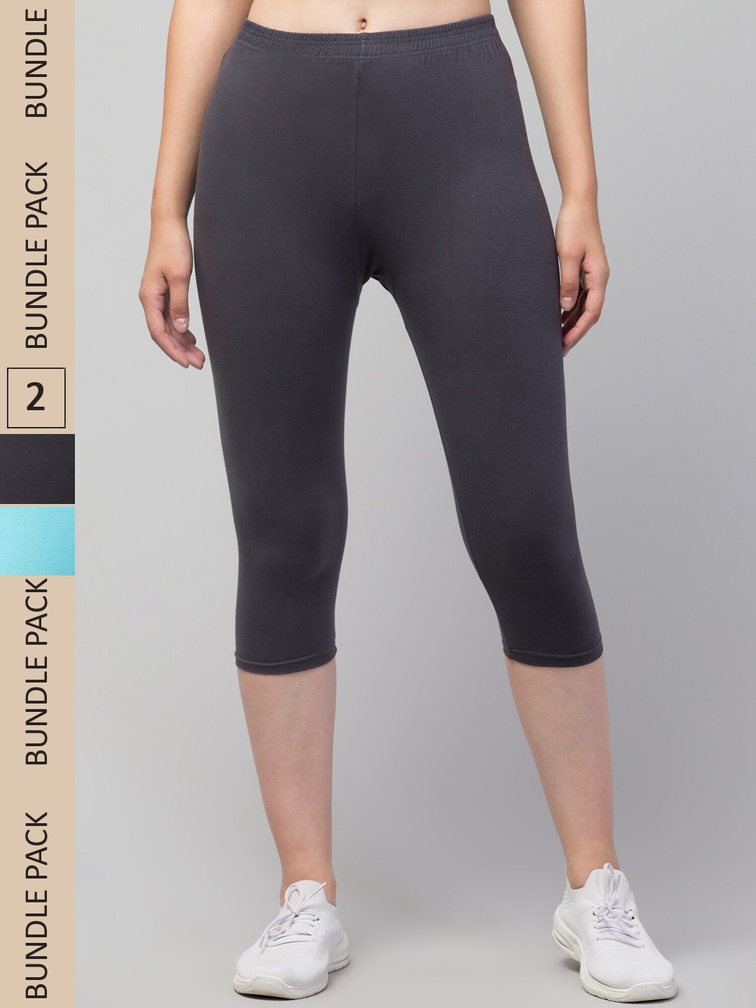 

Apraa & Parma Women Pack Of 2 Skinny Fit Capris, Blue