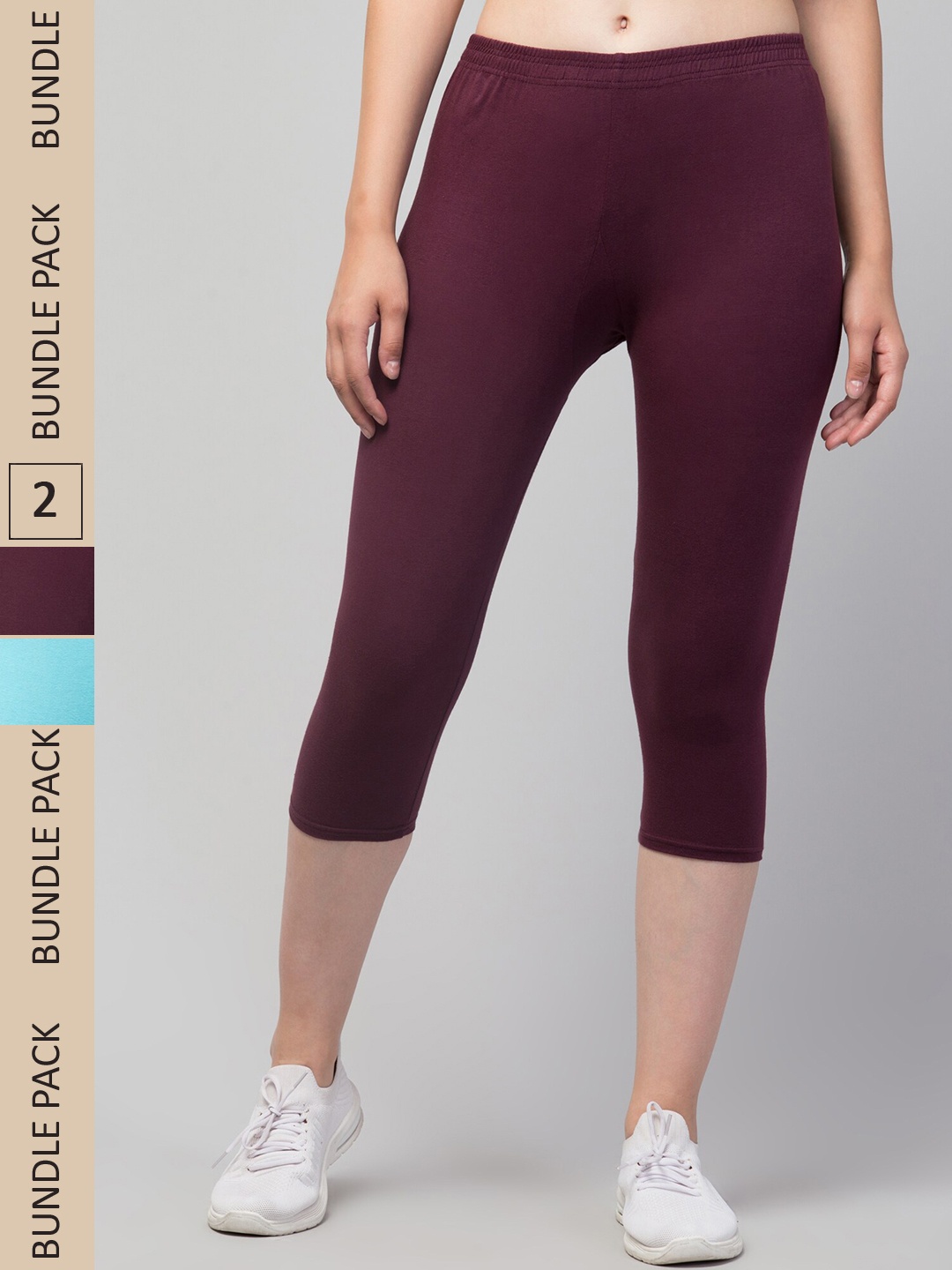

Apraa & Parma Women Pack Of 2 Skinny Fit Capris, Blue