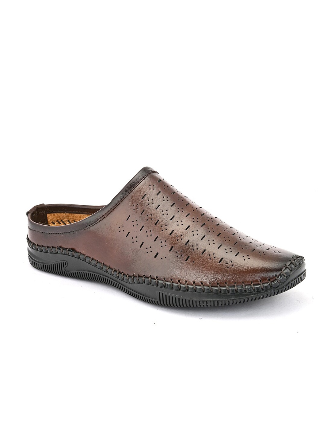 

Roadster Lifestyle Co. Men Perforated Shoe-Style Sandals, Brown