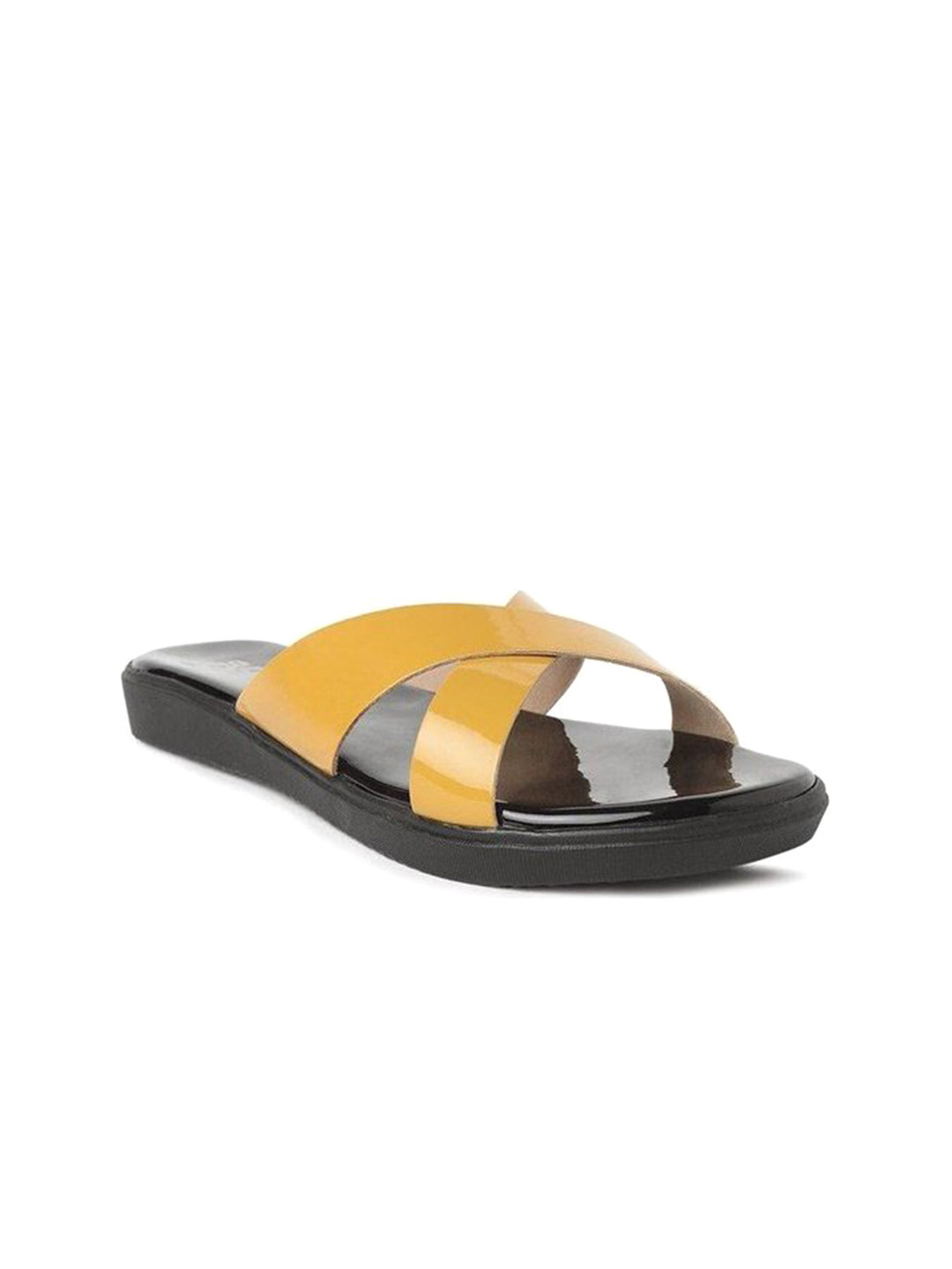 

SOLES Women Open Toe Flats, Yellow