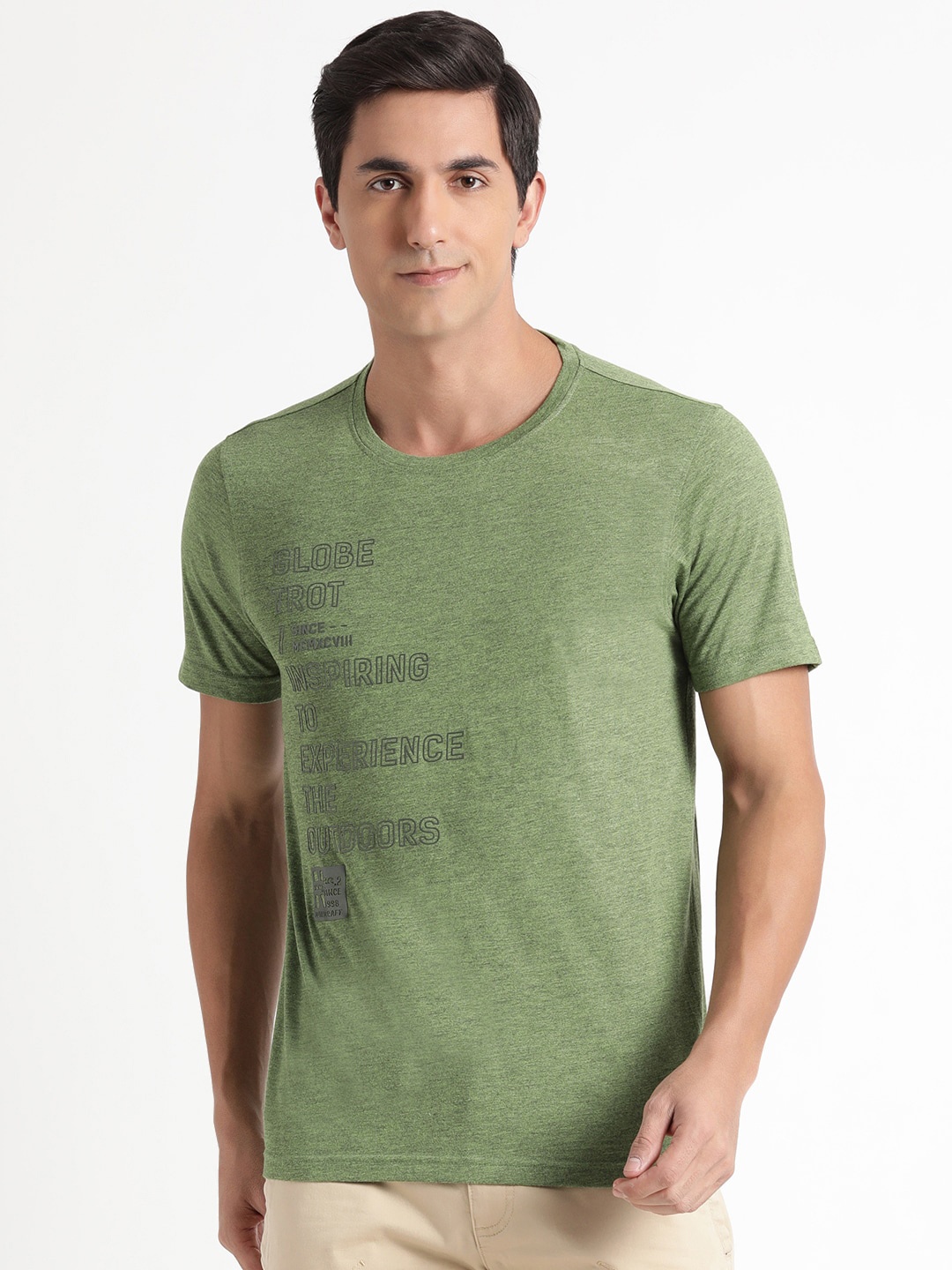 

Wildcraft Men Typography Printed Running Rapid Dry T-shirt, Green