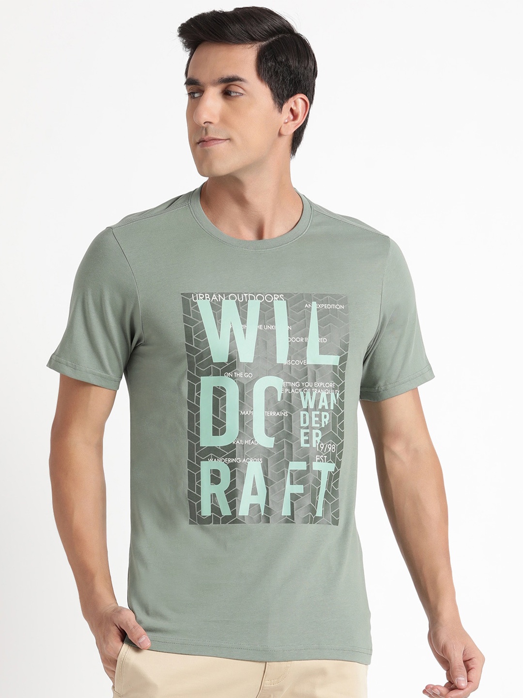 

Wildcraft Rapid-Dry Typography Printed Cotton T-shirt, Green