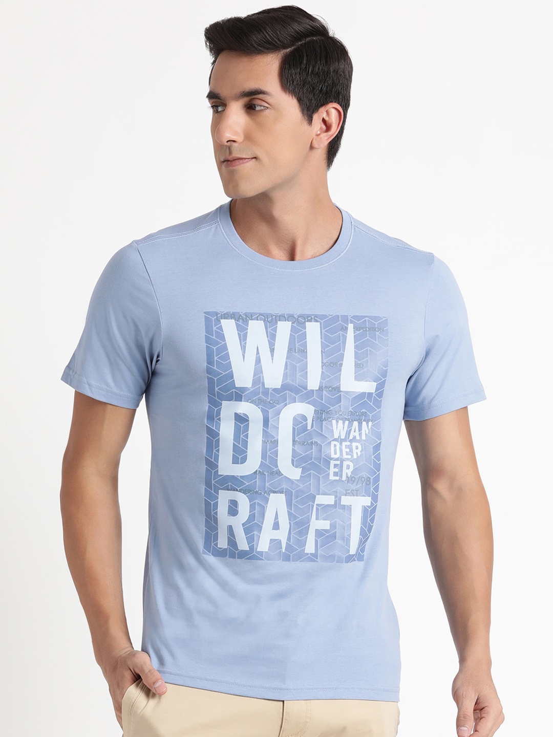 

Wildcraft Typography Printed Rapid-Dry Cotton T-shirt, Blue