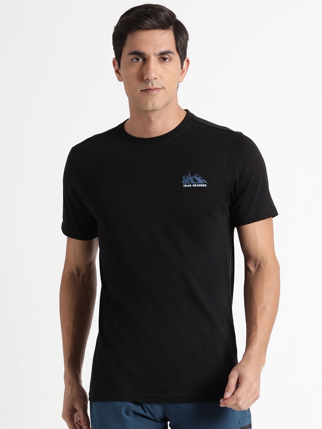 

Wildcraft Typography Printed Rapid-Dry Pure Cotton T-shirt, Black
