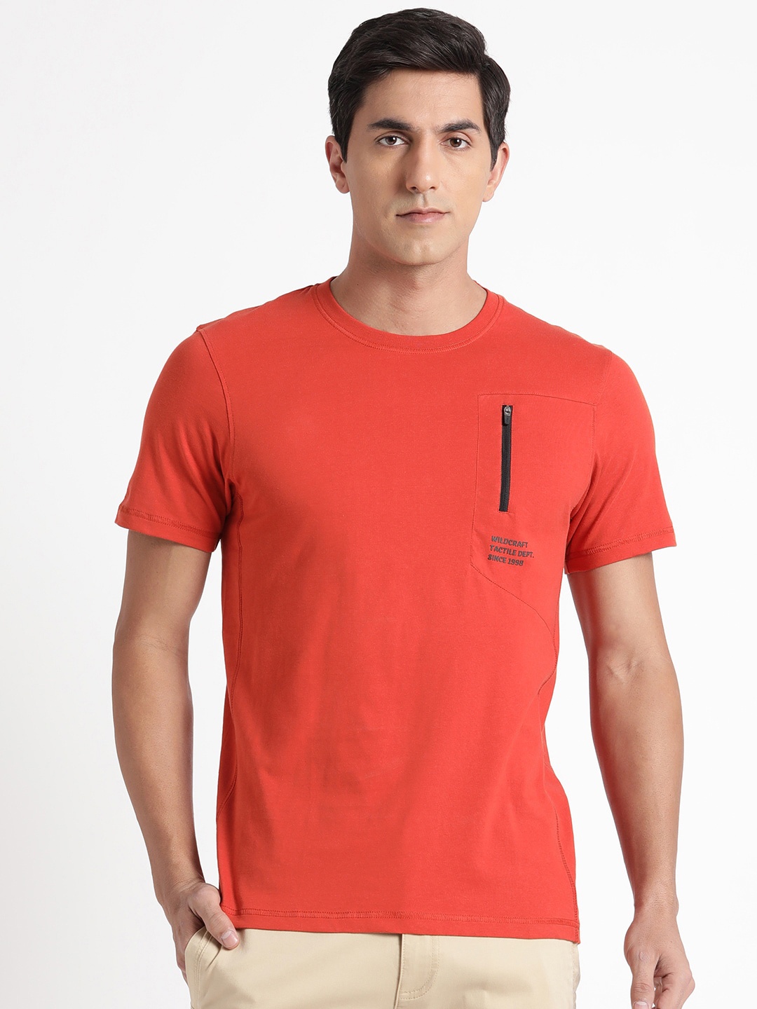 

Wildcraft Round Neck Rapid-Dry Pure Cotton T-shirt, Red