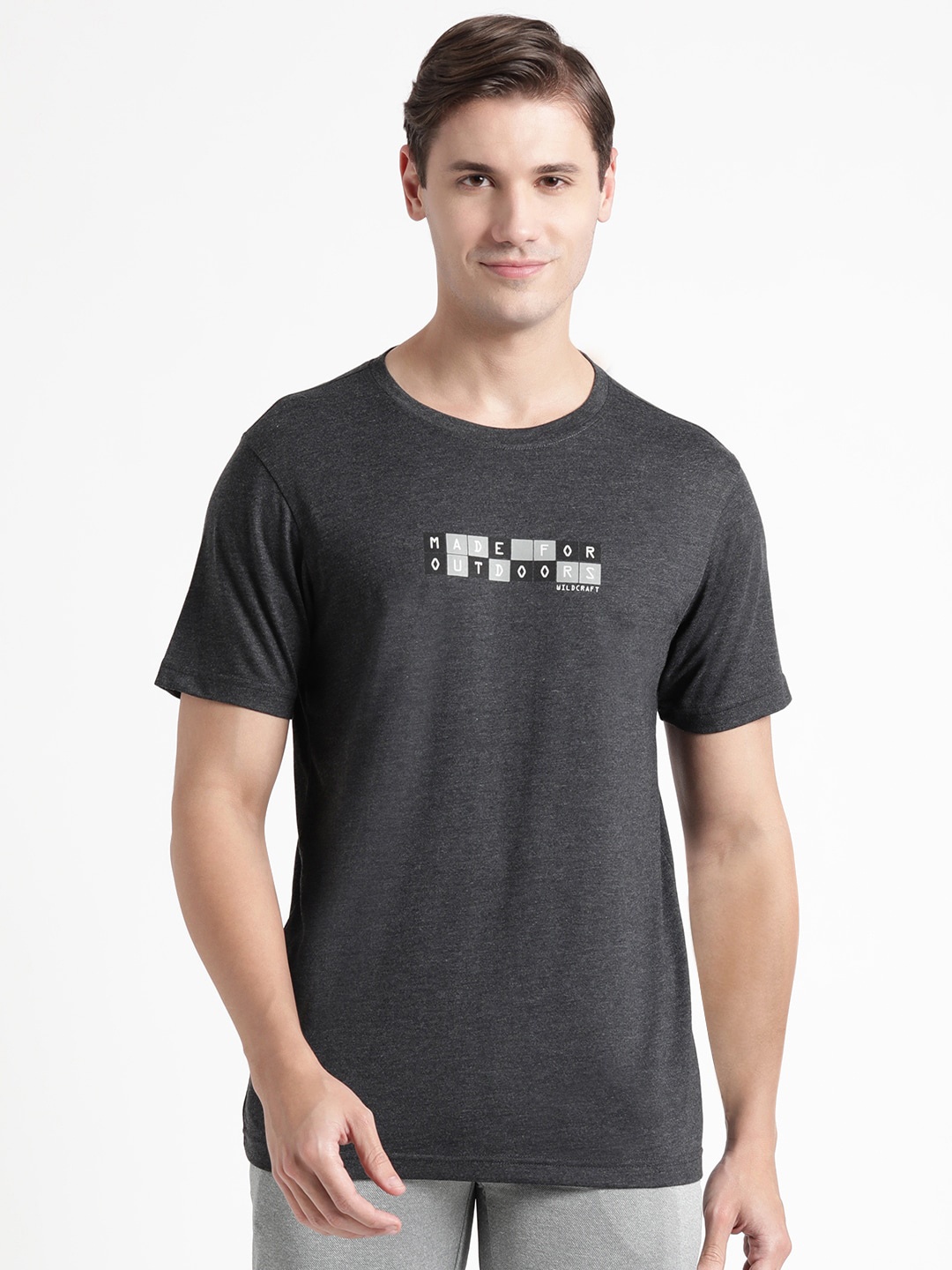 Wildcraft Rapid-Dry Typography Printed Anti-Microbial T-shirt, Black