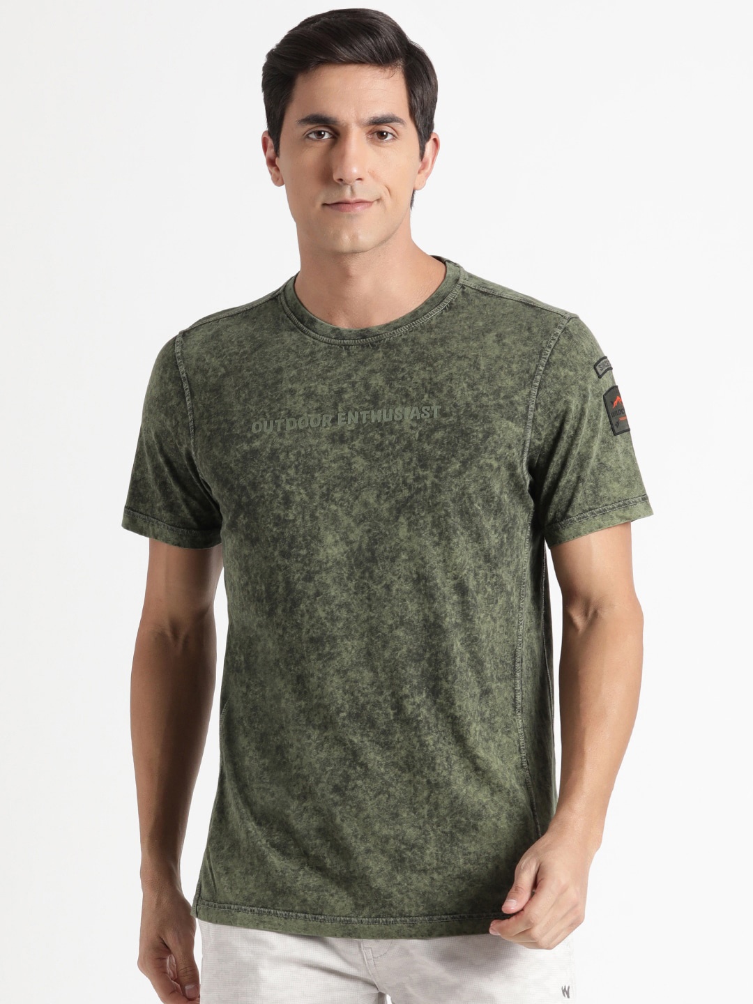

Wildcraft Rapid-Dry Abstract Printed Cotton T-shirt, Olive