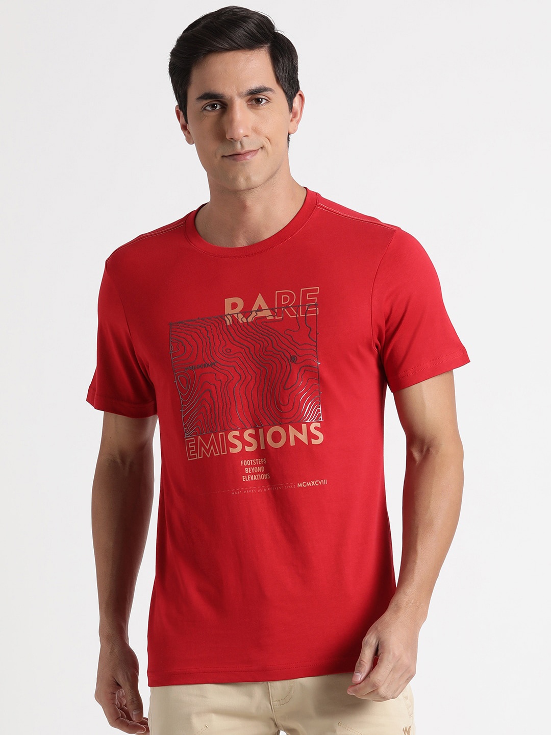 

Wildcraft Typography Printed Cotton T-shirt, Red
