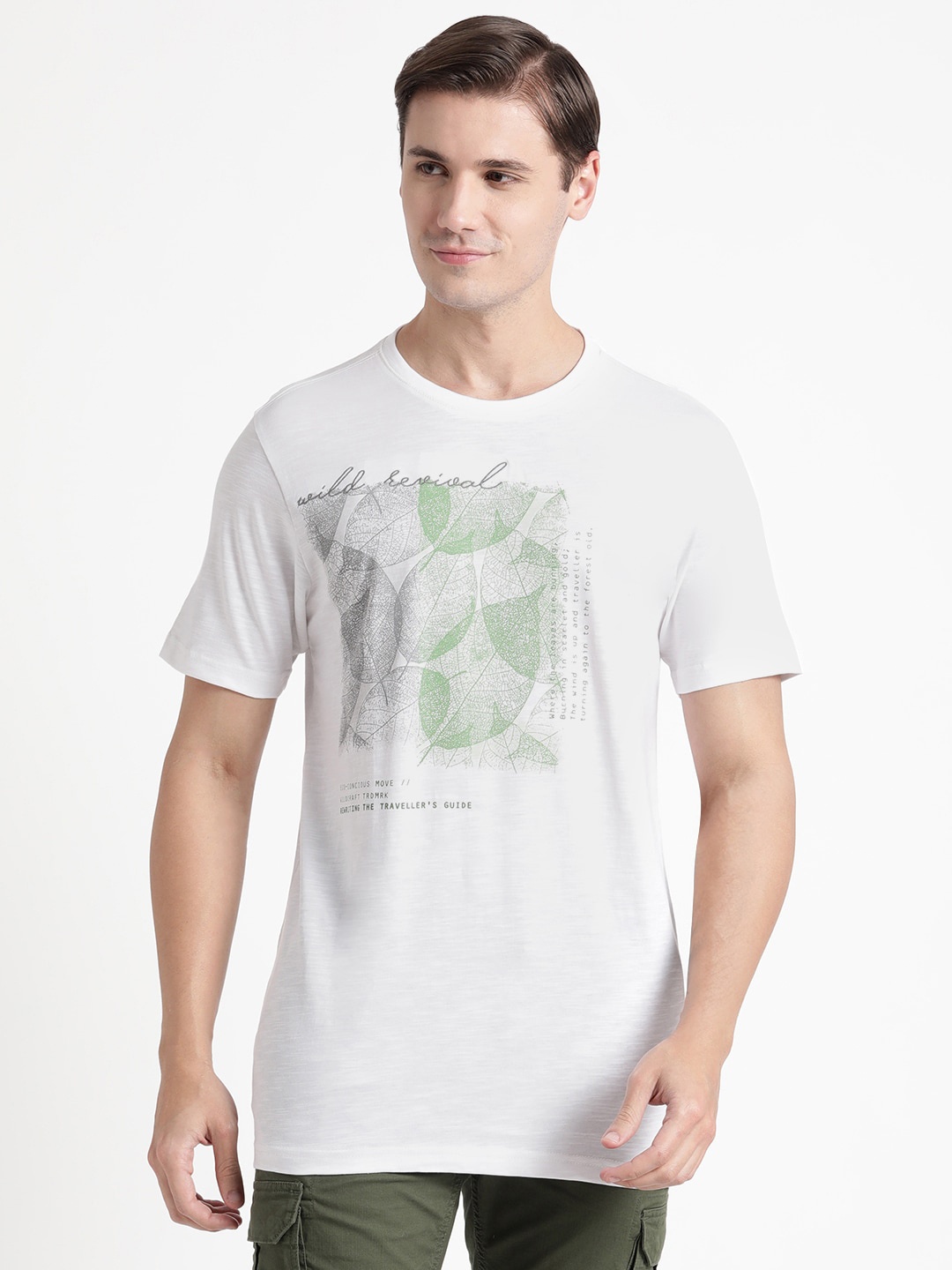 

Wildcraft Floral Printed Cotton T-shirt, White