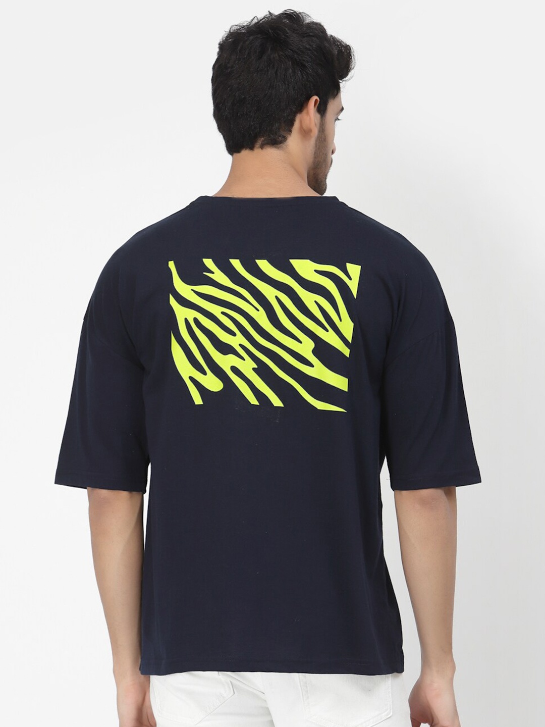 

PAUSE SPORT Abstract Printed Cotton T-shirt, Blue