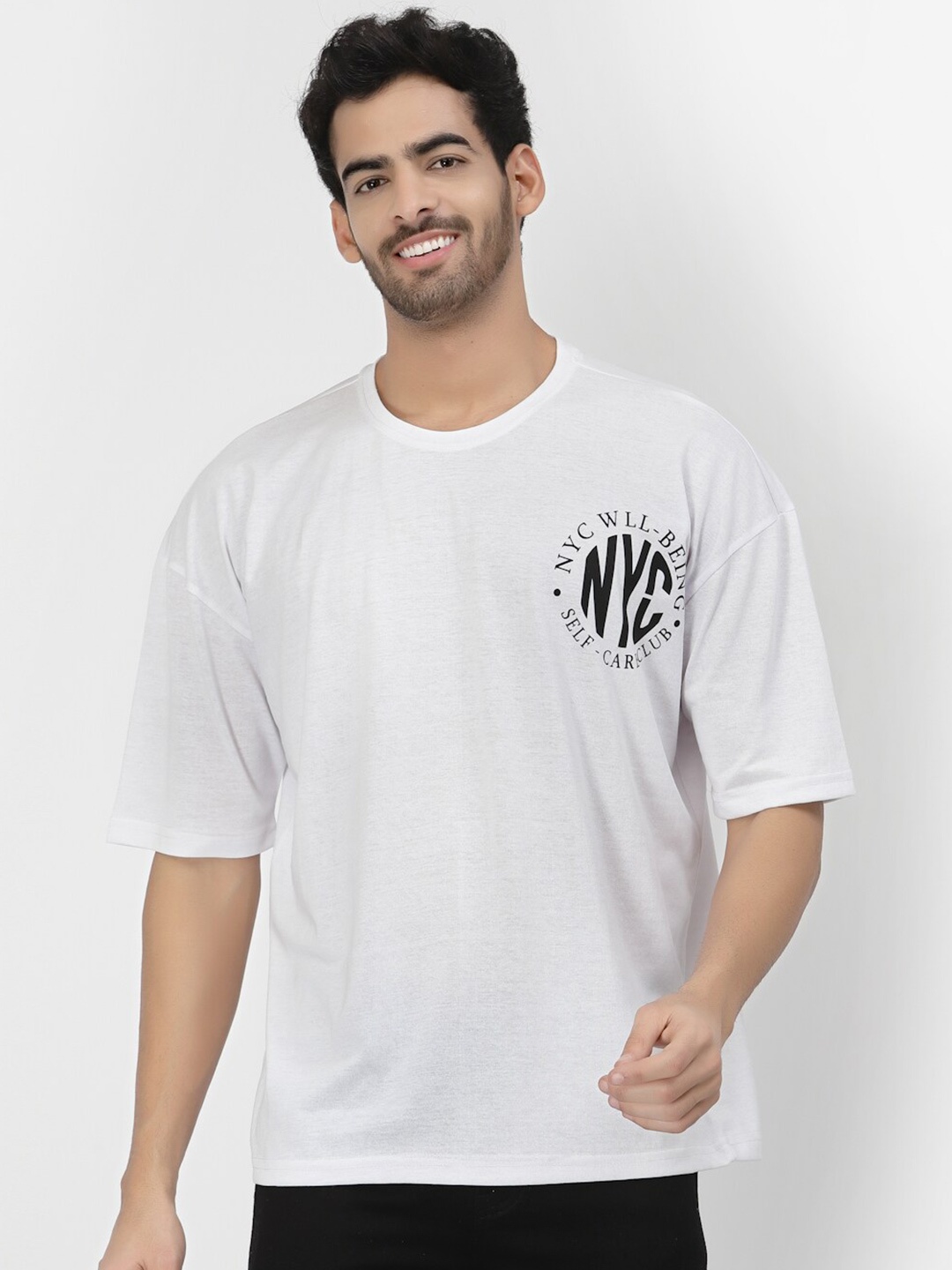 

PAUSE SPORT Men Typography Printed Cotton T-shirt, White