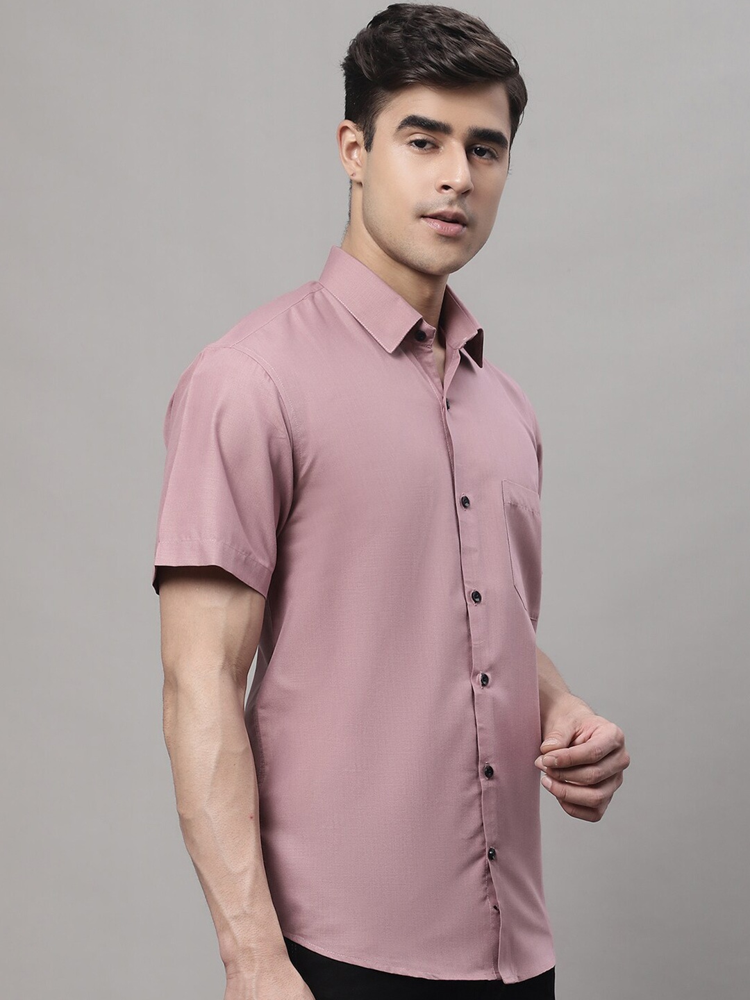

JAINISH Spread Collar Cotton Casual Shirt, Magenta
