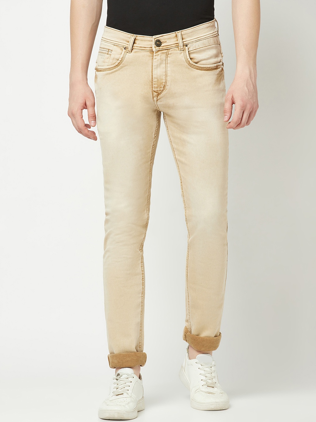 

Crimsoune Club Men Urban Slim Fit Stretchable Jeans, Khaki