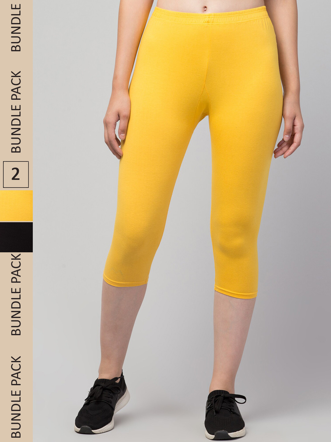 

Apraa & Parma Women Pack Of 2 Skinny Fit Capris, Black