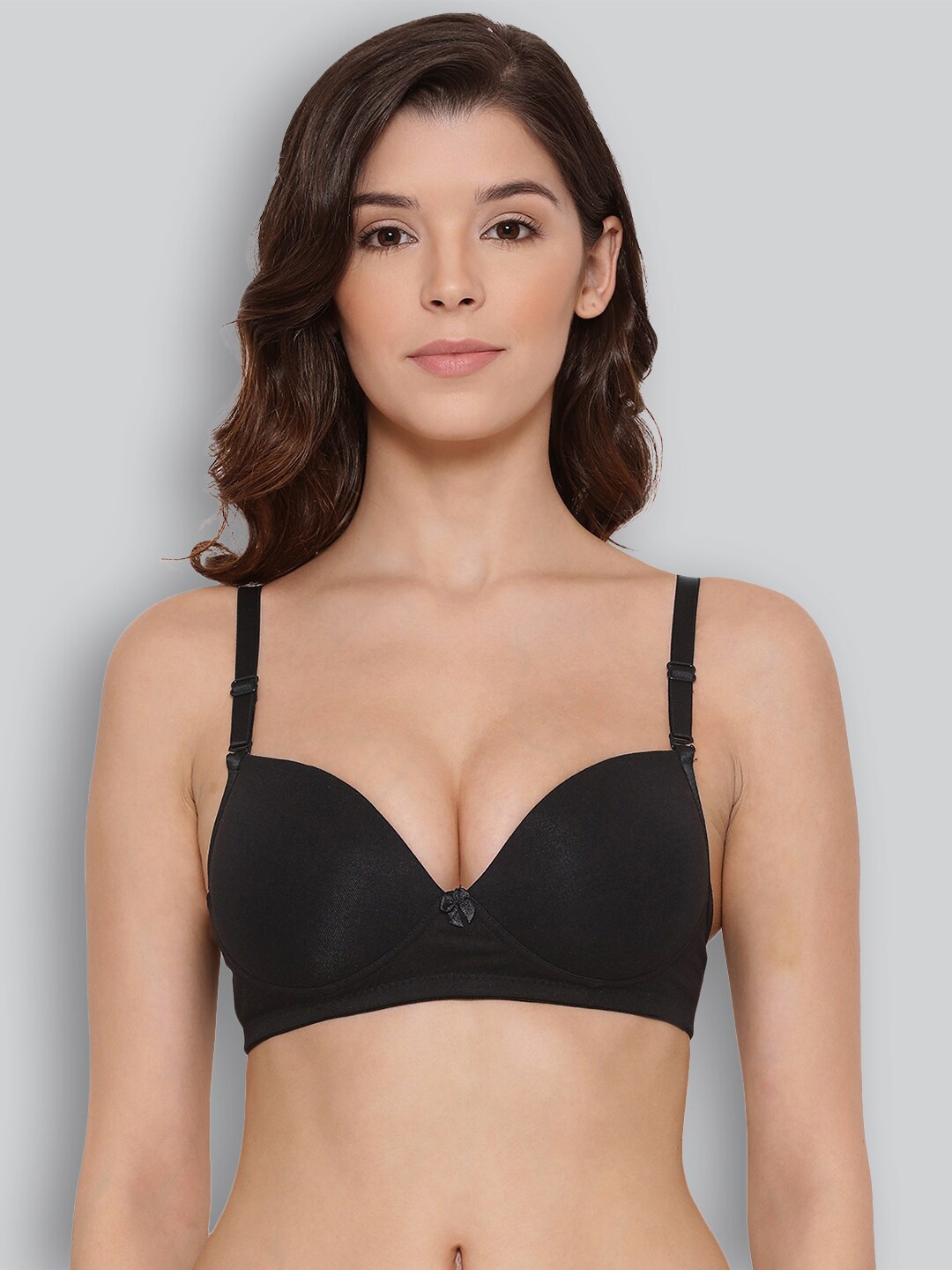 

LYRA Lightly Padded Underwired All Day Comfort Pure Cotton Bra, Black