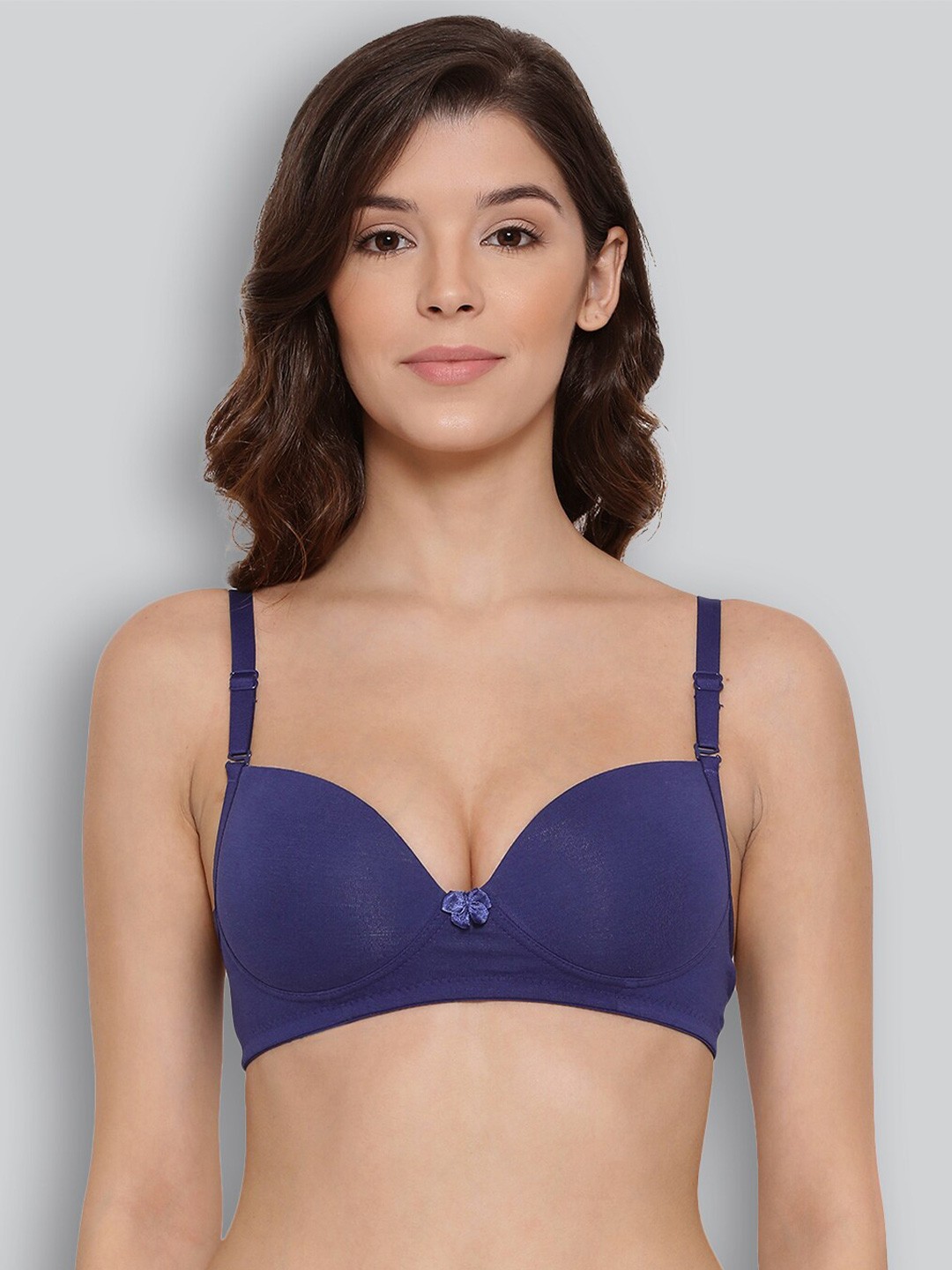 

LYRA Lightly Padded Non-Wired Cotton T-shirt Bra, Blue