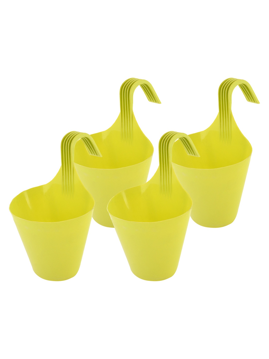 

Kuber Industries Green 4 Pcs Single Hook Planters