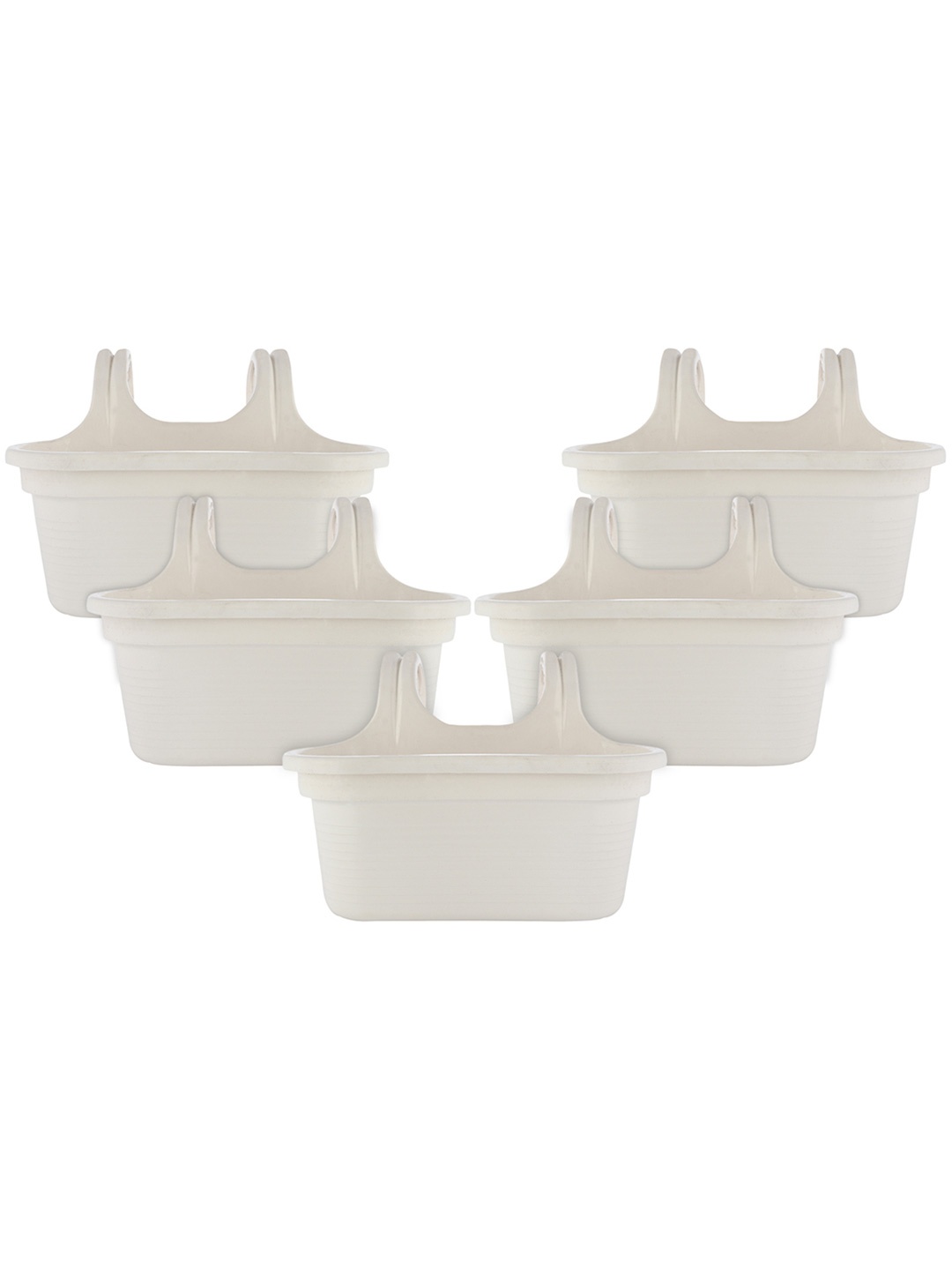 

Kuber Industries Set of 5 White Single Hook Planters