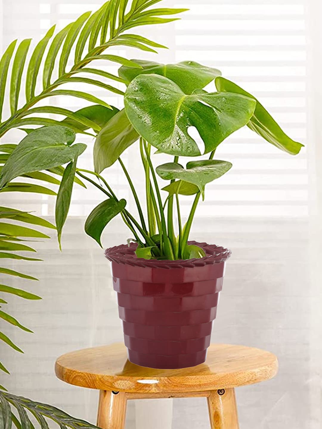 

Kuber Industries Brown & Orange 2 Pcs Brick Flower Planters